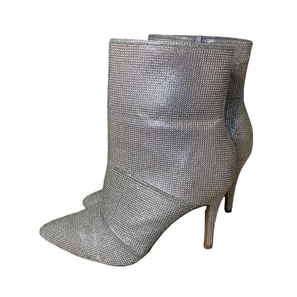 Andiamo Atrendy Rhinestone Encrusted Bootie with Silver Crystals - Picture 1 of 10